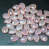 Rose Pink Chalcedony Faceted Pear Drop Beads Pair Sold per 1 pair & Sizes 14mm x 10mm approx. Chalcedony is a cryptocrystalline variety of quartz. Comes in many colors such as blue, pink, aqua. Also known to lower negative energy for healing purposes. 